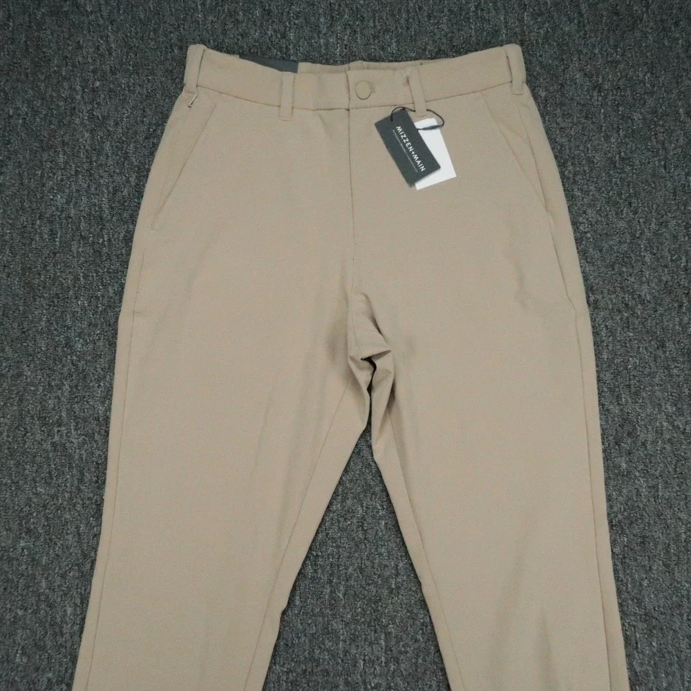 Mizzen Main Pants Mens 30x30 Khaki Tan Helmsman Jogger Slim Tapered Zip Pocket